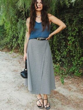 Abla A-Line Wrap Skirt - Gingham